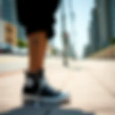 A comfortable pair of 24 Numara Converse against an urban backdrop