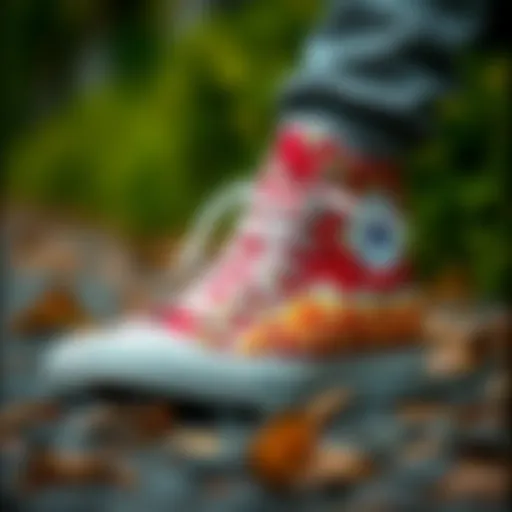 Showcasing the unique geometric design of the 24 Numara Converse shoes