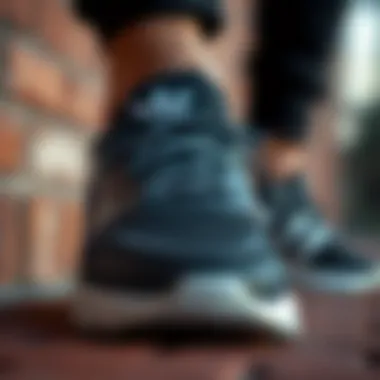 Close-up of Adidas athletic shoes designed for versatile use.