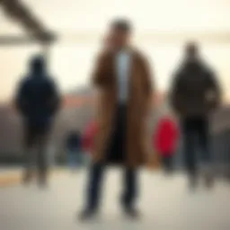 Elegant long coat design showcasing style and functionality