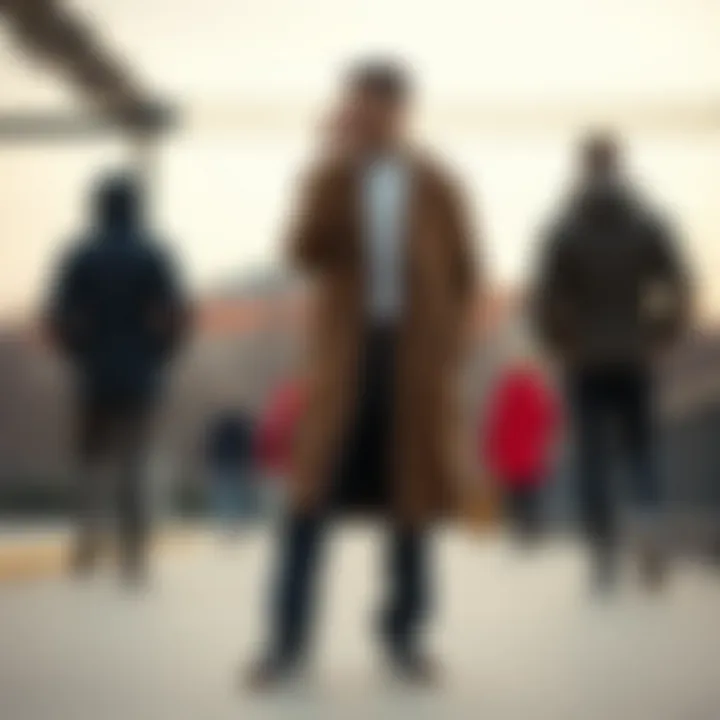 Elegant long coat design showcasing style and functionality