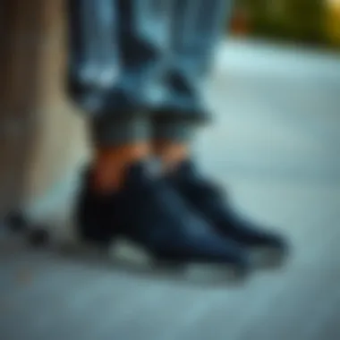 Casual Athletic Style Stylish black Adidas shoes paired with casual athletic wear