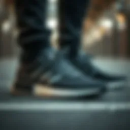 Sleek black Adidas sneakers showcasing modern design and comfort
