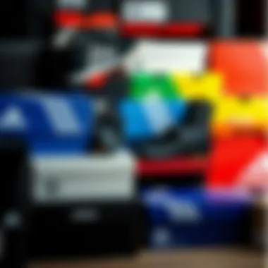 Collection of various Adidas shoeboxes