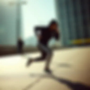 Dynamic Performance in adidas Tracksuit Dynamic athlete showcasing adidas tracksuit in motion