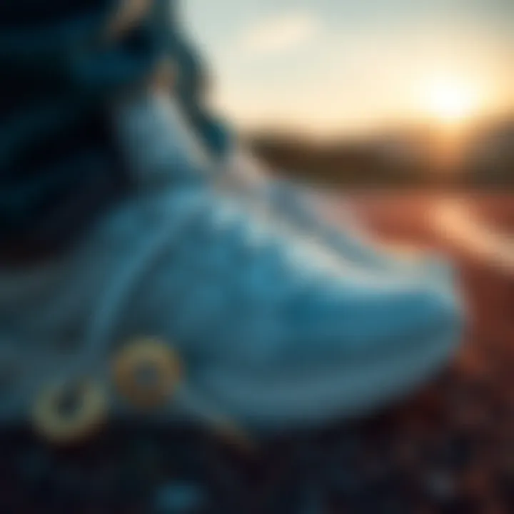 Close-up of the stylish design and material of the shoes