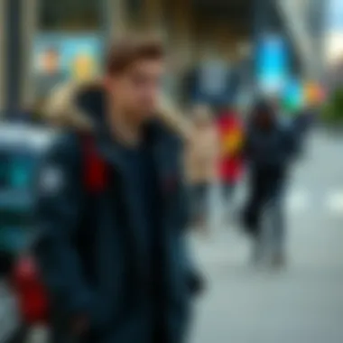 Casual Street Style with Adidas Parka Casual street style featuring a person wearing an Adidas parka with complementary accessories.