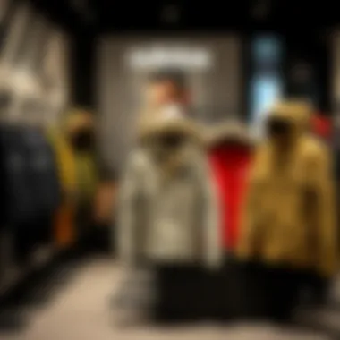 Diverse Collection of Adidas Parkas in Retail Setting A collection of Adidas parkas displayed in a stylish retail environment.