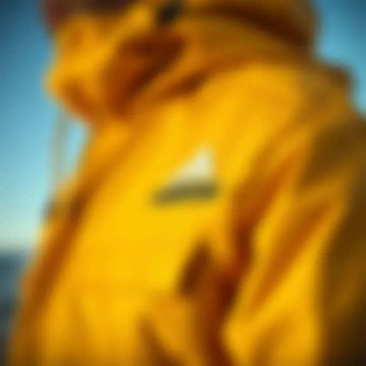 Intricate Design Features of the Adidas Parka Close-up of an Adidas parka highlighting design details and fabric texture.