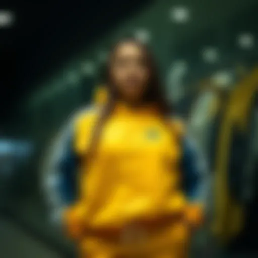 Stylish plus-size tracksuit on display