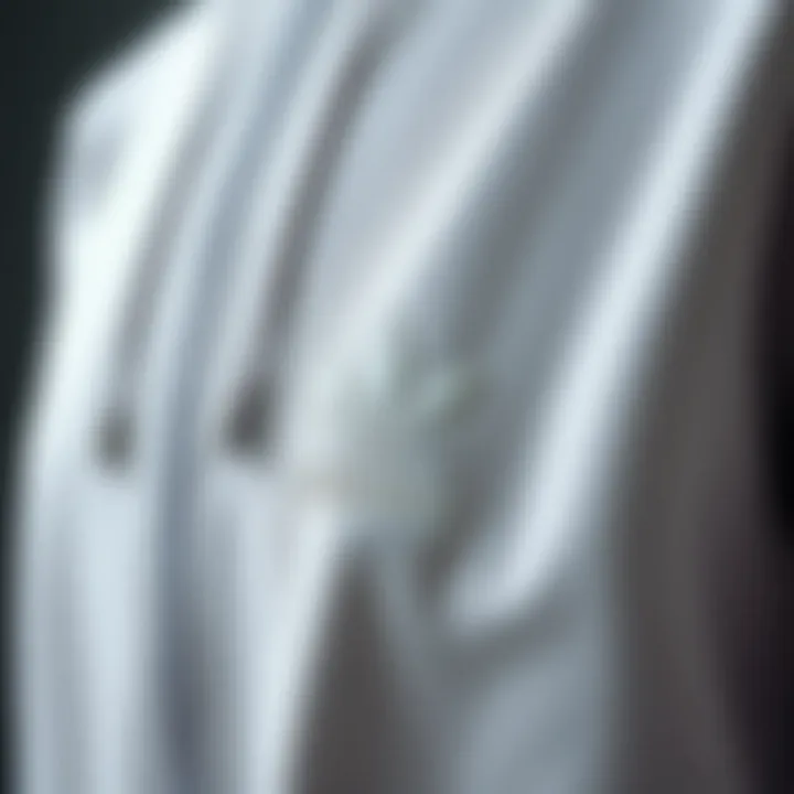 Close-up of fabric details in tracksuit