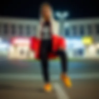 Stylish Outfit Featuring Colorful Adidas Shoes Stylish outfit paired with colorful Adidas shoes