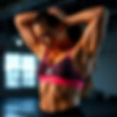 Flexibility and Support in Action Athlete demonstrating flexibility and support of Adidas sports bra