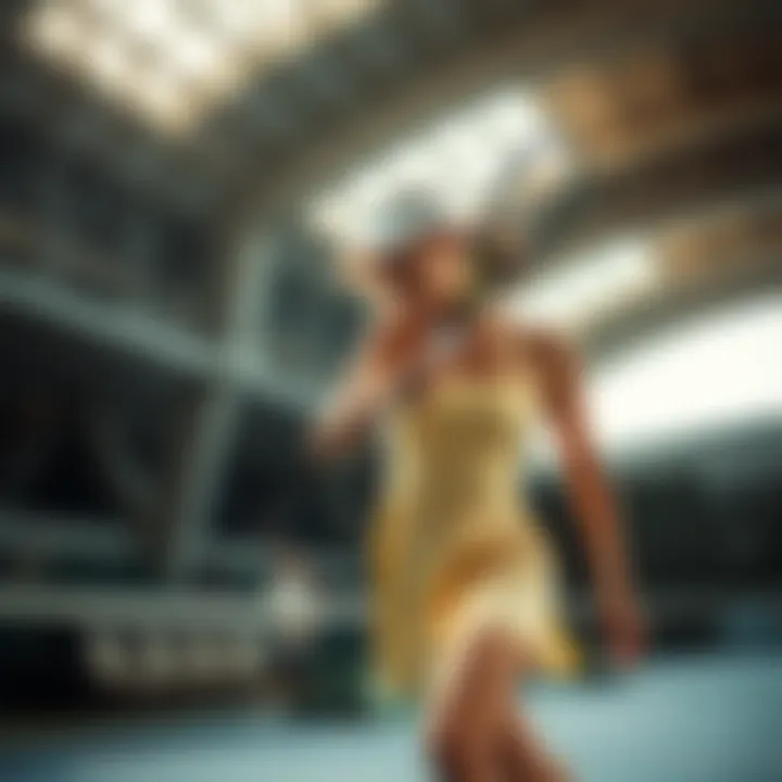 Adidas tennis dress in action on the court