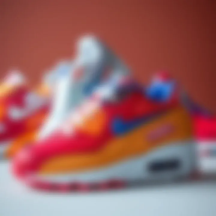 A collection of Air Max 90 shoes in various colors showcasing versatility.