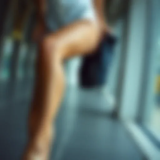 Elegant woman showcasing toned legs