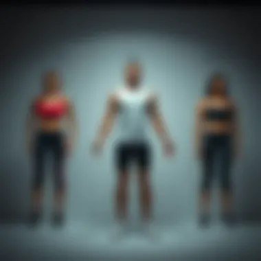 Diagram showcasing various body types and suitable sportswear options