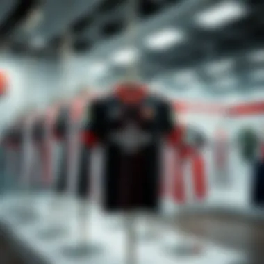 Collection display of Beşiktaş jerseys