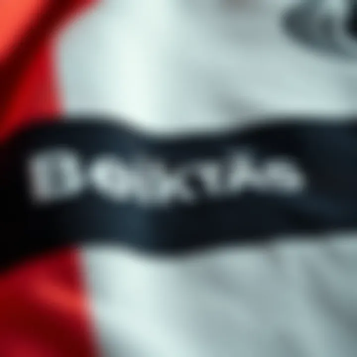 Close-up of Beşiktaş jersey fabric texture