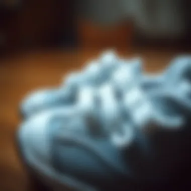 Close-up of soft material in baby sports shoes