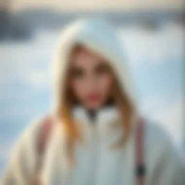 Cozy white fleece outfit ideal for winter sports activities