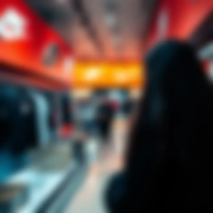 Shopping experience inside the Nike outlet store