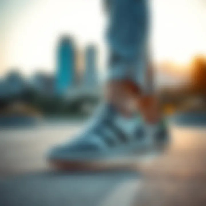 Enjoying a Comfortable Walk in Trendy Sneakers A person enjoying a comfortable walk in trendy casual sneakers.