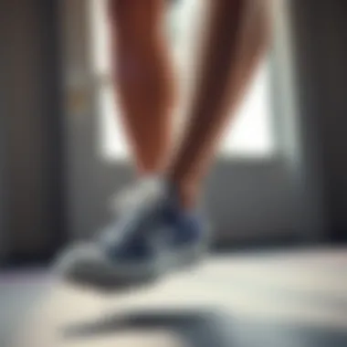 Athlete wearing Converse ankle shoes during a workout