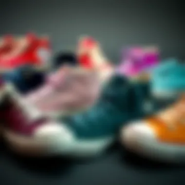 Collection of Converse ankle shoes in different colors