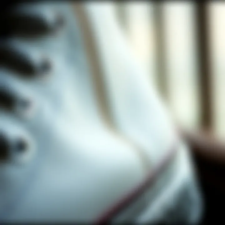 Close-up of Converse shoe design with intricate details