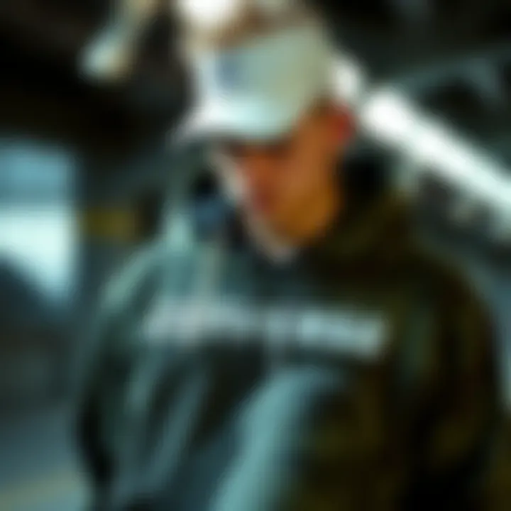 A fashionable athlete showcasing Converse camouflage sportswear.