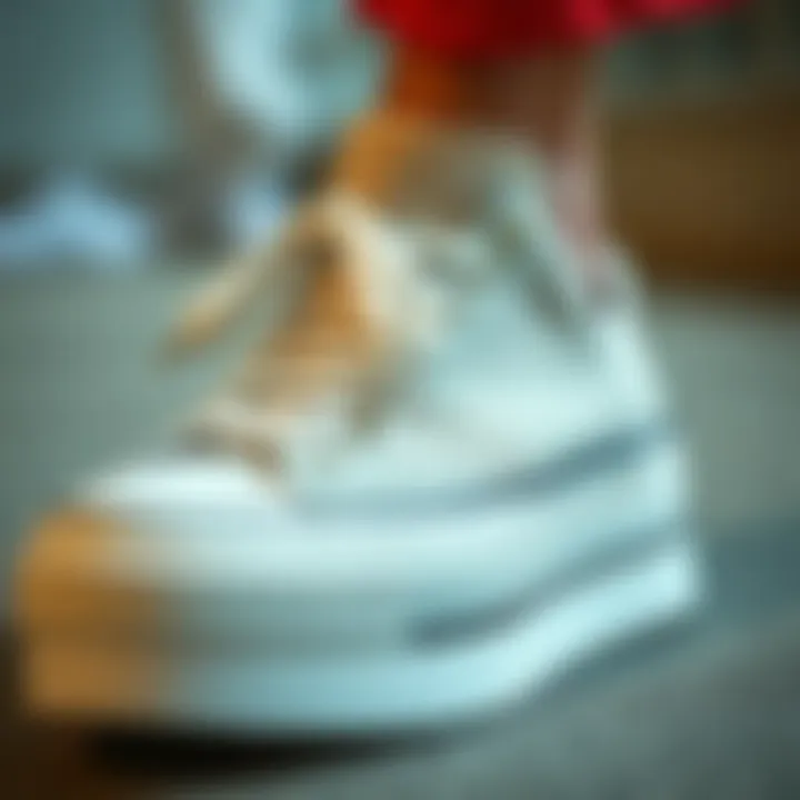 Detailing Excellence: Converse Platform Design Close-up of Converse platform shoe design details