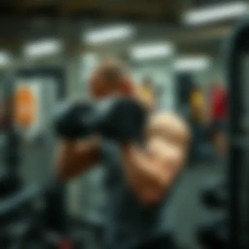 Dumbbell deltoid press showing proper form