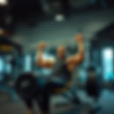 Barbell bench press technique in action