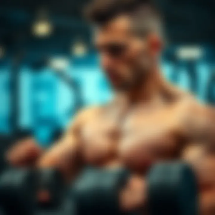 Isolated chest workout using dumbbells