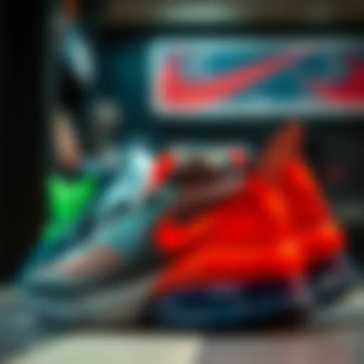 Dynamic display of Air Max shoes showcasing innovative design elements