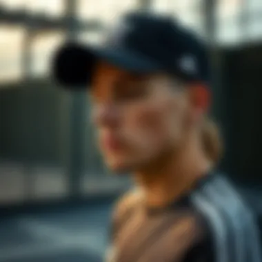 Athletic look with Adidas cap in a sporty environment