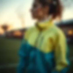 A stylish running jacket showcasing modern design and functionality