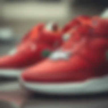 Close-up of Lacoste shoe craftsmanship and materials