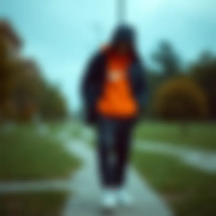 A perfect outfit combination showcasing a Nike rain jacket in an outdoor setting