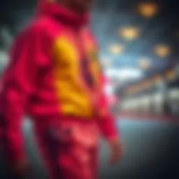 Modern tracksuit design showcasing vibrant colors and unique patterns