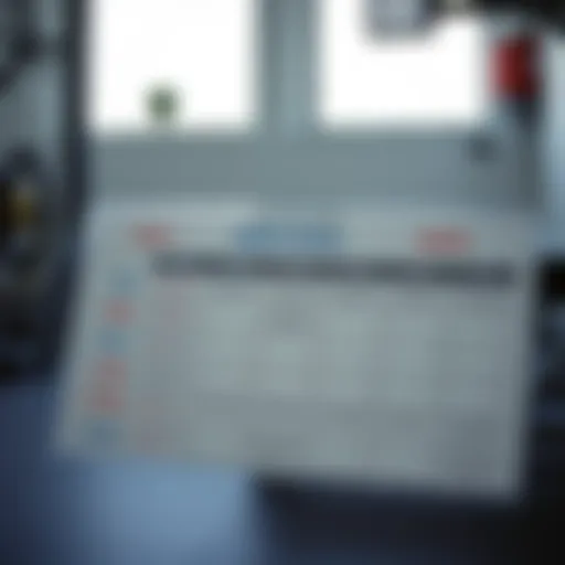 Weekly workout schedule chart