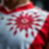 Intricate Design of Galatasaray Jersey A close-up view of the intricate design details of the new Galatasaray jersey.