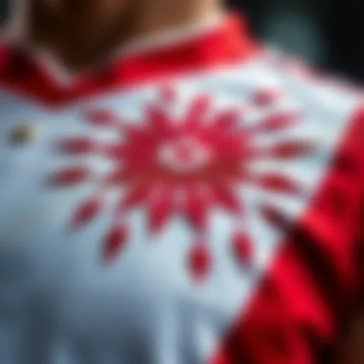 Intricate Design of Galatasaray Jersey A close-up view of the intricate design details of the new Galatasaray jersey.