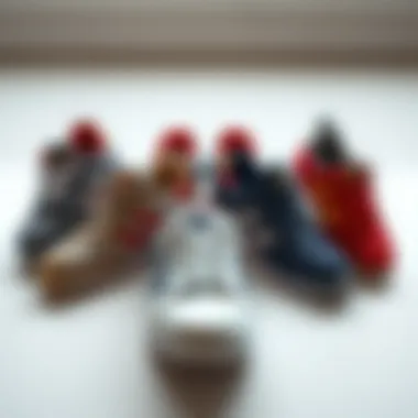 A collection of Hummel shoes arranged for aesthetic appeal.