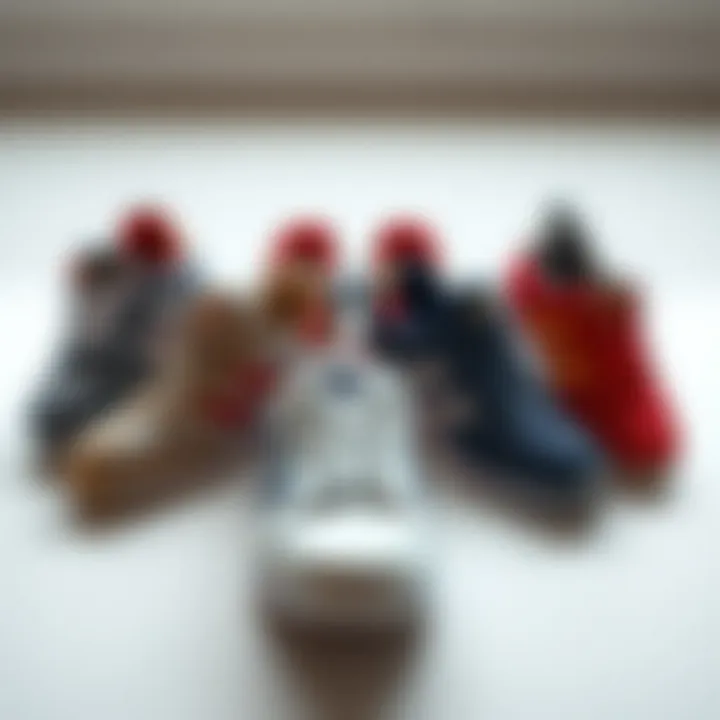 A collection of Hummel shoes arranged for aesthetic appeal.