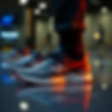 Stylish Hummel footwear showcased on a sleek surface.