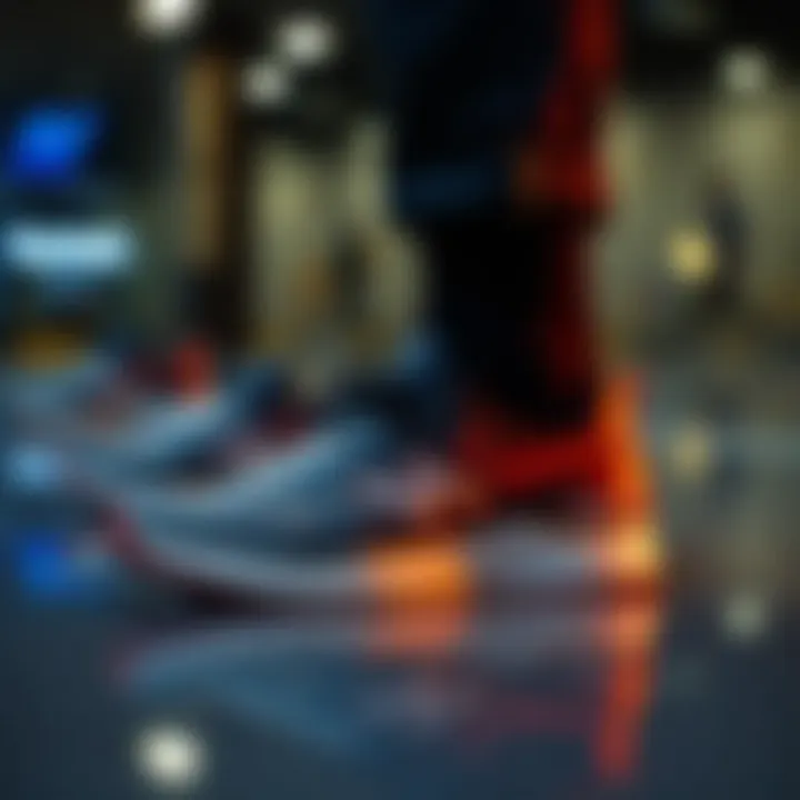 Stylish Hummel footwear showcased on a sleek surface.