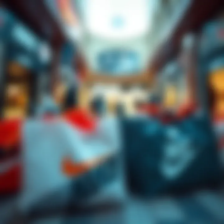 Shopping bags filled with Nike gear