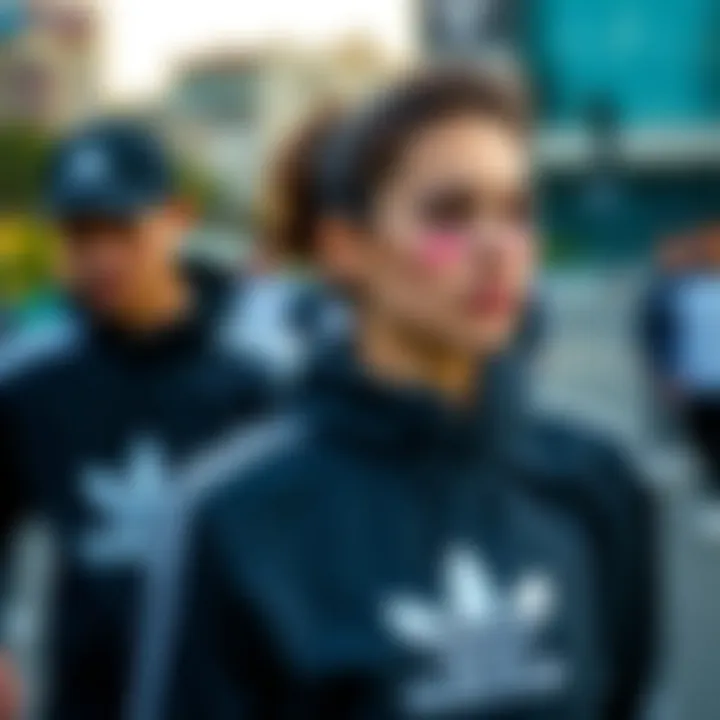 Local Athletes in Adidas Gear Stylish athletes wearing Adidas gear during a local event